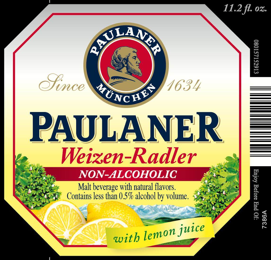 PAULANER WEIZEN LEMON RADLER NON-ALCOHOLIC 4/6PK 11.2 oz (24)
